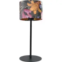 Masterlight Zwarte tafellamp Venus met Flower lampenkap