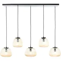 Brilliant 5-lichts hanglamp Kaizen zwart met wit