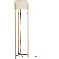 FISCHER&HONSEL GMBH Schemerlamp Shine-Wood met crème kap