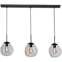 Masterlight Glazen hanglamp Lava 3x helder glas Ø 24cm