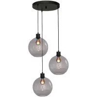 Masterlight Vide hanglamp Lazise 3x Ø 25cm zwart