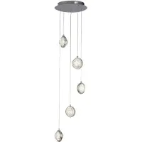 Searchlight Hanglamp Quartz vide 5-lichts chroom