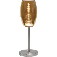 Highlight Tafellamp Nebula Nikkel Met Amber Glas