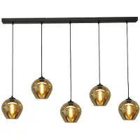 Masterlight Hanglamp Quinto 5 met glazen kappen