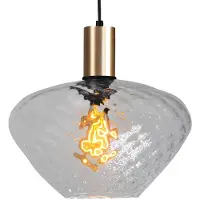 Masterlight Hanglamp goud Porto met Blossom clear glas - Ø 30cm