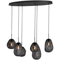 Masterlight Hanglamp Lava Oval 6x smoke glas