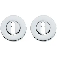 Intersteel Set van 2 sleutelrozetten Tira rond chroom verdekt