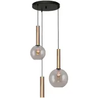 Masterlight Vide hanglamp Bella 2 Messing goud met goud glas