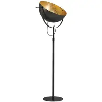Masterlight Staanlamp Industria 180 gunmetal met goud