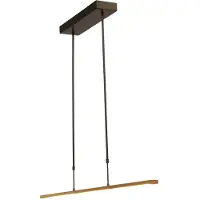 Masterlight Zwarte hanglamp Real 2 100cm met goud