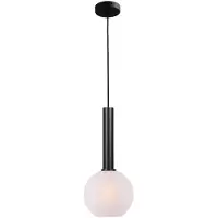 Masterlight Hanglamp Ø 20cm Bella 2 Zwart met mat wit glas