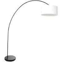 Steinhauer Booglamp Solva zwart met kap wit