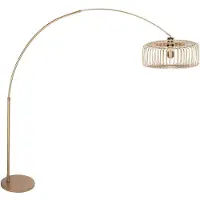 Steinhauer Booglamp Sparkled Light Brons Met BambØ Kap Spijl Ø 45cm
