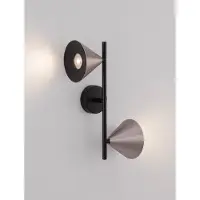 Lyora Wandlamp Conico dubbel zwart met koffiebruin