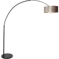 Steinhauer Vloerlamp Sparkled light 8128 zwart kap zilveren velours