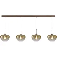 Masterlight 4 Lichts Hanglamp Genua Bruin Met Goud Glas Ø 29cm