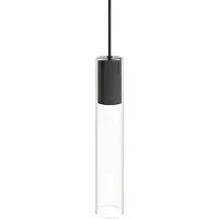 Licht-Erlebnisse Glazen hanglamp Cylinder zwart