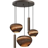 Masterlight 5-lichts hanglamp Cartone met Think Paper kappen