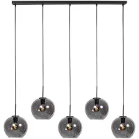 Steinhauer Hanglamp HaloSwap zwart met bol smoke glas
