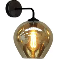 Masterlight Wandlamp Quinto zwart met smoke glas