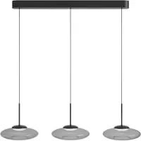 Lyora 3-lichts hanglamp Bounto zwart helder glas