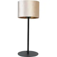 Masterlight Zwarte tafellamp Venus met zandkleurige lampenkap