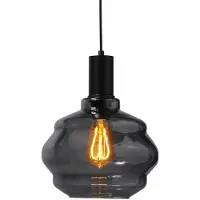 Masterlight Hanglamp zwart Porto met Ball smoke glas - Ø 24cm