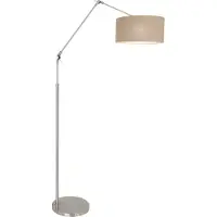 Steinhauer Vloer Leeslamp Prestige Chic RVS met 40cm taupe lampenkap