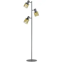 Eth Glazen Vloerlamp Sledge Glass 3 Lichts Zwart Met Goud Glas