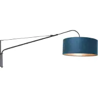 Steinhauer Wandlamp Elegant Classy met blauwe velours kap