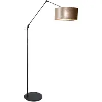 Steinhauer Vloer Leeslamp Prestige Chic zwart met 40cm taupe velourse kap