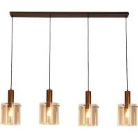 Searchlight Hanglamp Sweden 4-lichts Amber