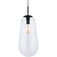 Lyora Ø 22cm hanglamp Pear Large zwart met helder glas