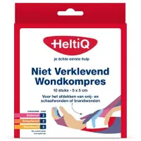 Heltiq 2x Niet Verklevend Wondkompres 5 x 5 cm 10 stuks