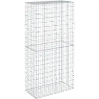 vidaXL Gabion met deksel, 100x50x200 cm, verzinkt staal