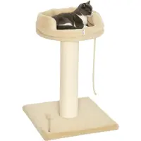 PawHut Kratzbaum 83 cm Katzenturm mit Sisalstämme, Plattform,Sisalseil, Kletterbaum Katzenkratzbaum für mittelgroße Katzen, Beige