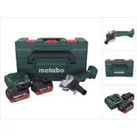 Metabo W 18 L BL 9-125 Akku Winkelschleifer 18 V 125 mm Brushless + 2x Akku 8,0 Ah + Ladegerät + m