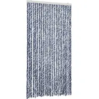 vidaXL Vliegenhor Blauw en Wit, 100x200 cm, Chenille
