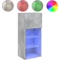 vidaXL Tv-meubel met LED-verlichting 40,5x30x90 cm betongrijs