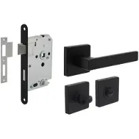 Intersteel Compleet deurklinkset Hera zwart toilet