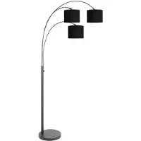 Steinhauer Vloerlamp Sparkled light met zwarte kappen