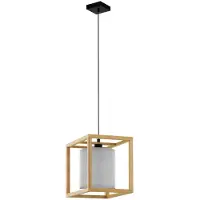 Stars of Light Houten hanglamp Granados met witte kap