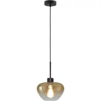 Masterlight Hanglamp Genua zwart met goud glas Ø 24cm