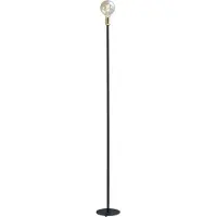 Masterlight Zwarte vloerlamp Tube 155cm met gouden fitting