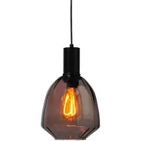 Masterlight Hanglamp zwart Porto met Nicolette red glas - Ø 20cm