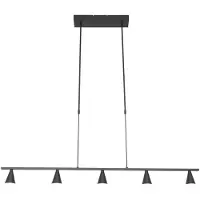 Steinhauer Hanglamp Vortex 3066ZW Zwart 5 lichts lichtkleur instelbaar in hoogte verstelbaar kunststof/metaal