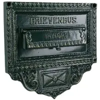 Ks Verlichting Brievenbus Postplate B3 muurplaat - zwart