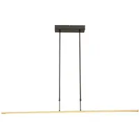 Masterlight Zwarte hanglamp Real 2 130cm met goud