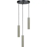 Masterlight Hanglamp Run Ø35 ronde plaat - 3x GU10 - nikkel mat