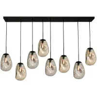 Masterlight Hanglamp Lava 8x goud glas Ø 22,5cm
